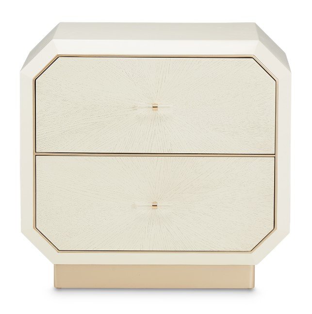 AICO La Rachelle Nightstand/End Table 2 Drawers in Medium Champagne image