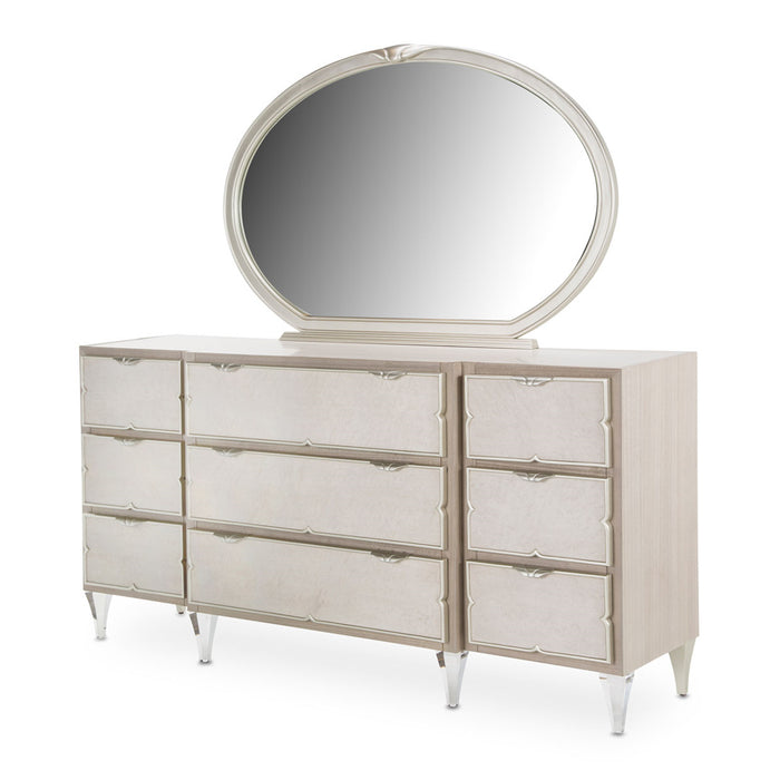 AICO Camden Court Mirror in Pearl