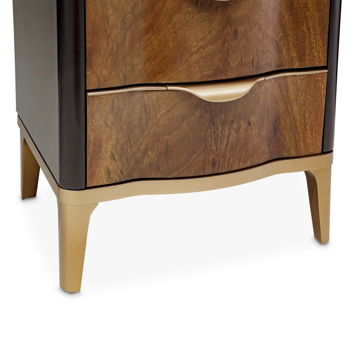 AICO Malibu Crest Swivel Lingerie Chest in Crotch Mahogany