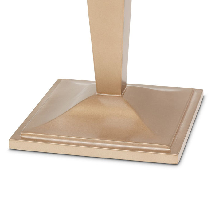 AICO Malibu Crest Round Pedestal Tea Table in Crotch Mahogany