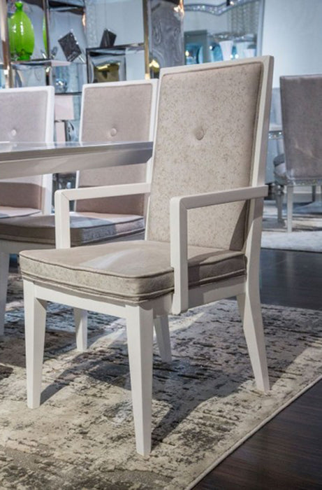 Aico Furniture Horizons Arm Chair in Cloud White (Set of 2)