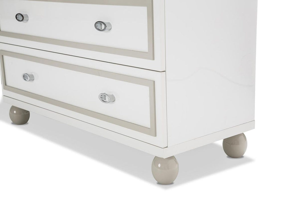 AICO Sky Tower 7 Drawer Chest in White Cloud