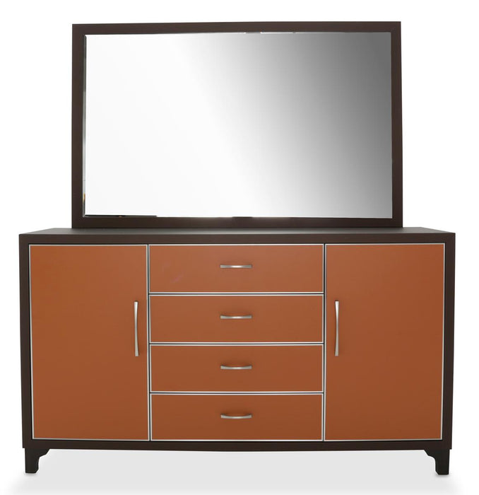 Aico 21 Cosmopolitan Mirror in Orange/Umber