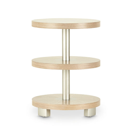 AICO Laguna Ridge Round Chairside Table in Washed Oak image