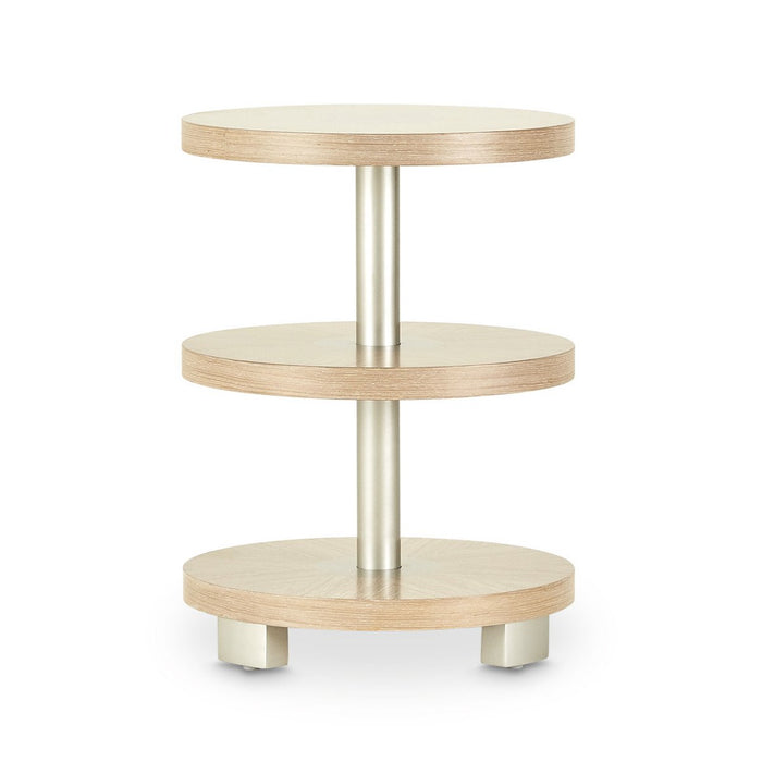 AICO Laguna Ridge Round Chairside Table in Washed Oak image