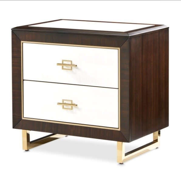 AICO Belmont Place Nightstand in Espresso