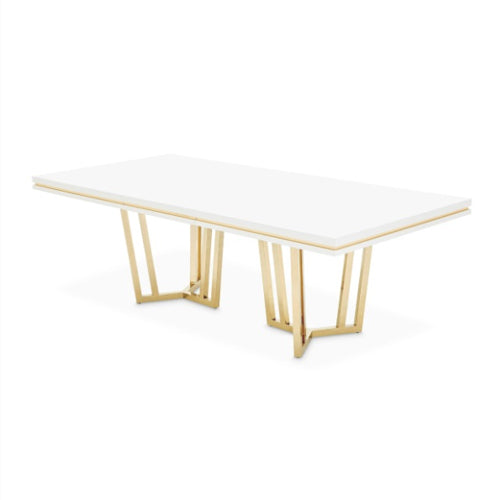 AICO Furniture Palm Gate Rectangular Dining Table in Cloud White image
