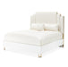 AICO Furniture Palm Gate King Upholstered Platform Bed in Cloud White image