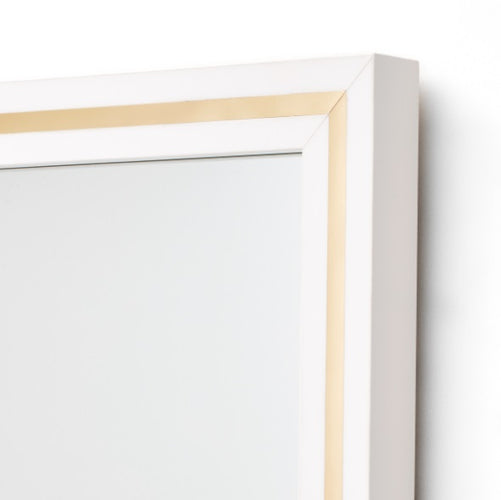 AICO Furniture Palm Gate Wall Mirror in Cloud White