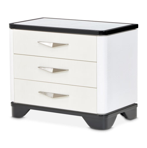 AICO Furniture Tuxedo Large Nightstand in Piano Keyboard image