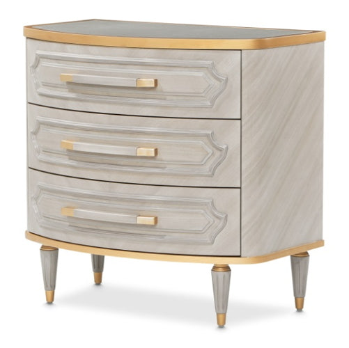 AICO Furniture St.Charles 3 Drawer Nightstand in Dove Gray image