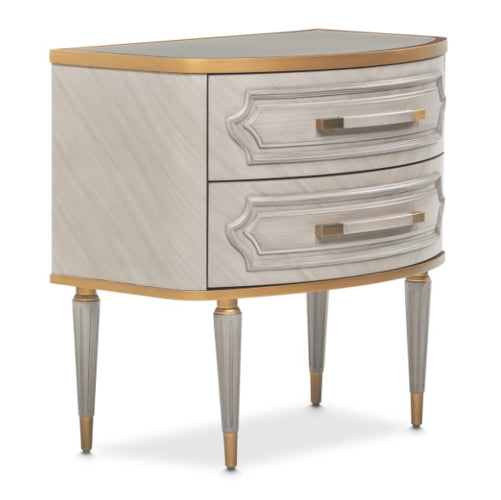 AICO Furniture St.Charles 2 Drawer Nightstand in Dove Gray image