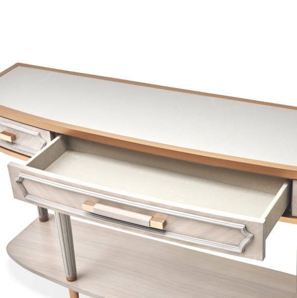 AICO Furniture St.Charles Console Table in Dove Gray