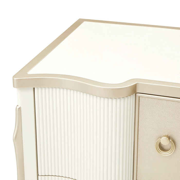 AICO Furniture La Marisia Nightstand in Creamy Pearl