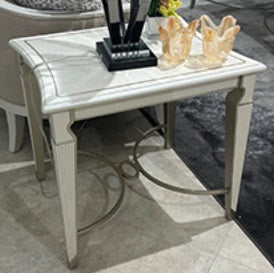 AICO Furniture La Marisia Rectangular End Table in Creamy Pearl image