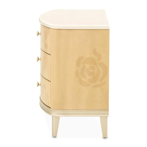 AICO Furniture Camellia Field Nightstand in Caramel