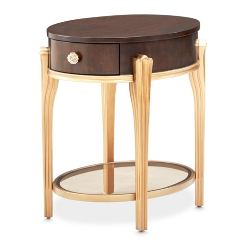 AICO Furniture Camellia Field End Table in Warm Pecan image