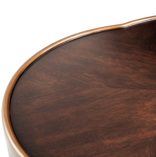 AICO Furniture Camellia Field Chairside Table in Warm Pecan