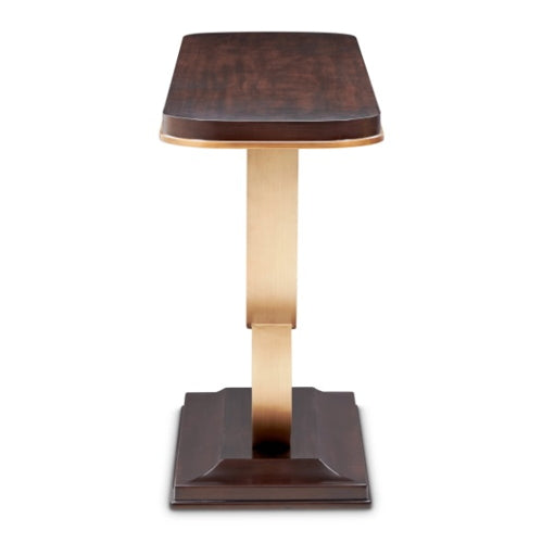 AICO Furniture Camellia Field Console Table in Warm Pecan