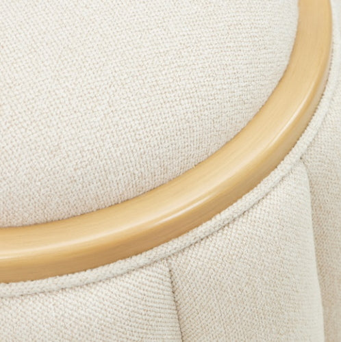 AICO Furniture Camellia Field Round Bench in Caramel