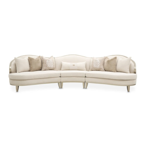 AICO Furniture Camellia Field RAF Loveseat Linen in Caramel