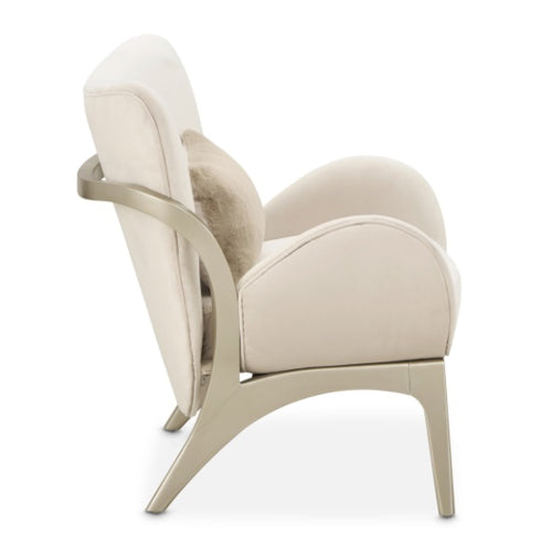 AICO Furniture Camellia Field Accent Chair Ivory in Caramel