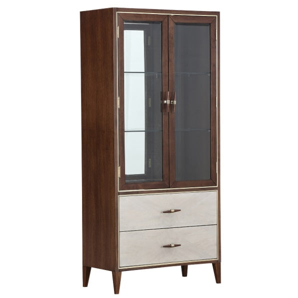 AICO Furniture Houston Display Cabinet in Walnut