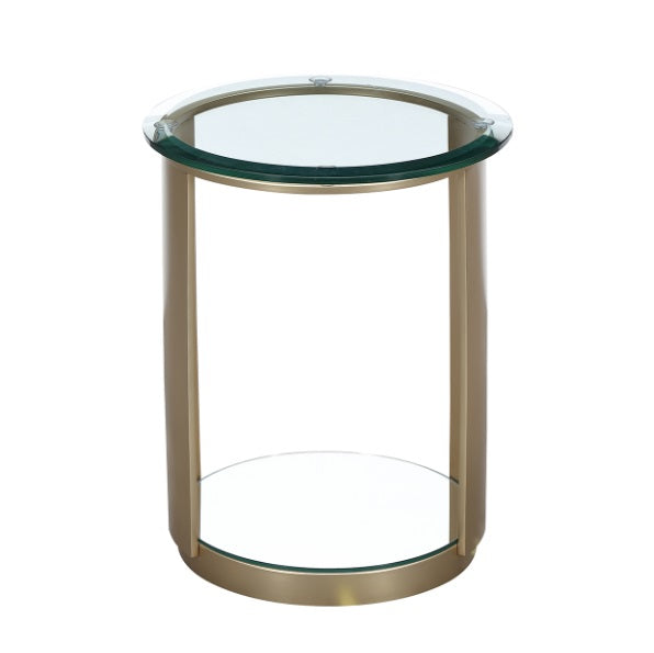 AICO Furniture Houston Chairside Table in Brushed Gold image