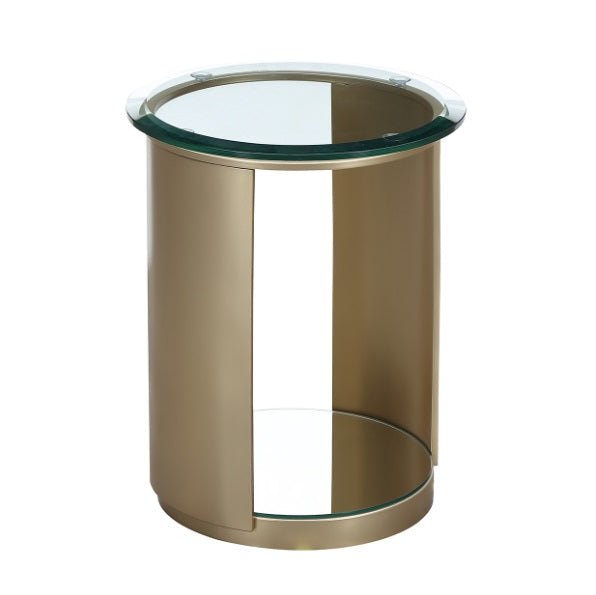 AICO Furniture Houston Chairside Table in Brushed Gold