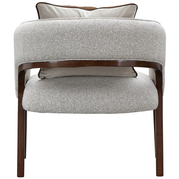 AICO Furniture Houston Accent Chair Pebble in Walnut