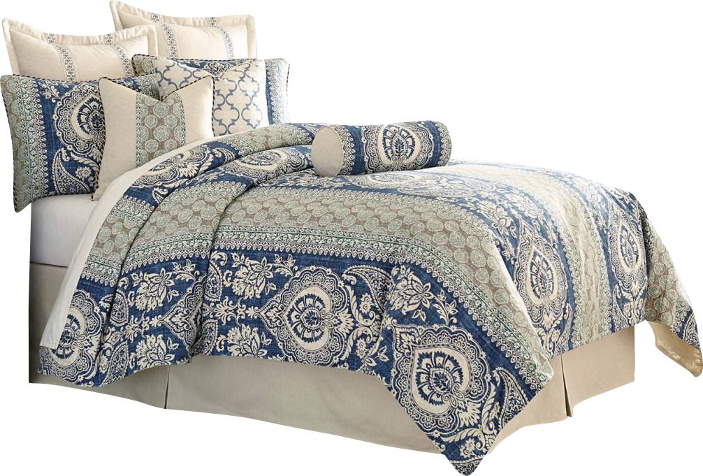 AICO Provence 9-pc Queen Duvet Set in Cadet image