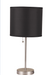 Vassy Black Shade & Brush Silver Table Lamp image