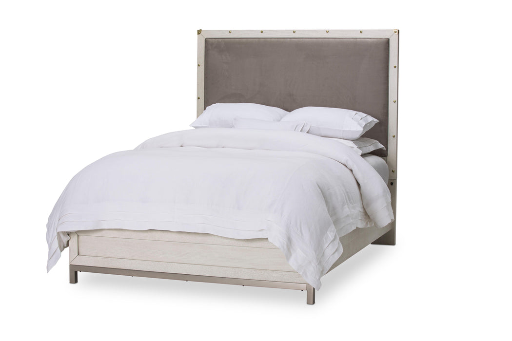 Menlo Station Queen Panel Bed w/ Fabric Insert in Eucalyptus