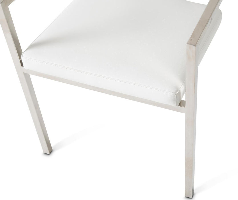 State St Arm Chair in Glossy White (Set of 2)