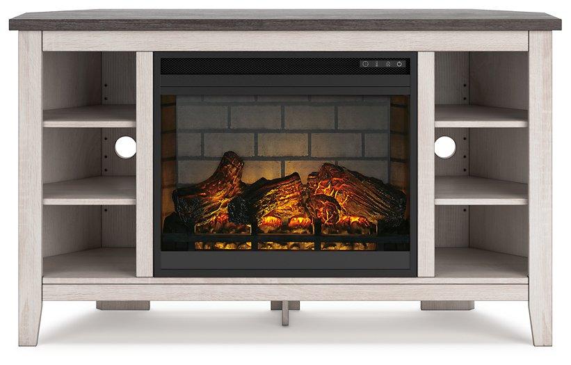 Dorrinson Corner TV Stand with Electric Fireplace