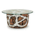 AICO Furniture Discoveries Wood Crafted Round Cocktail Table with Silver Accents image