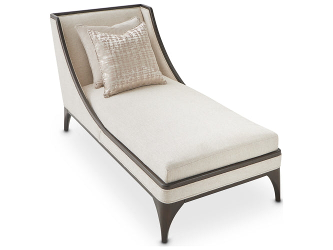AICO Paris Chic Armless Chaise Cremini in Espresso