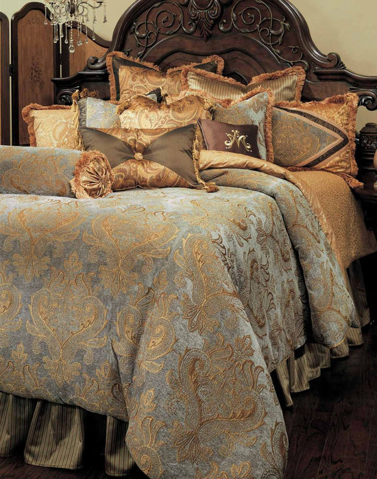 AICO Elizabeth13-pc King Comforter Set in Aqua
