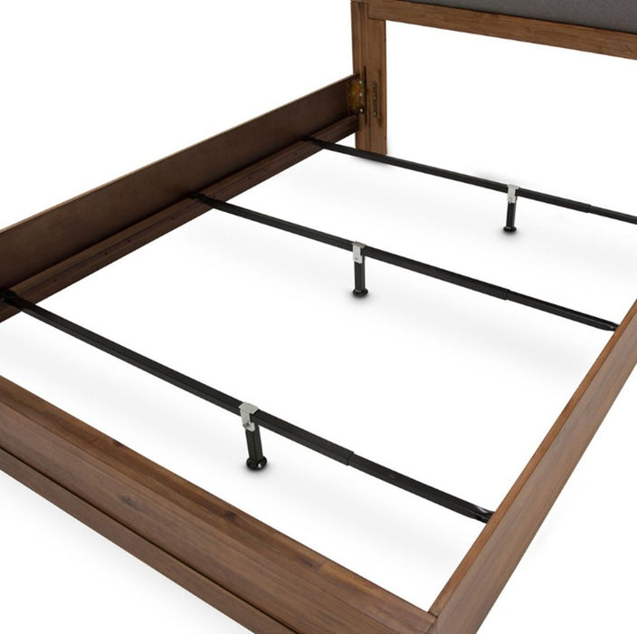 AICO Brooklyn Walk King Channel Tufted Panel Bed in Burnt Umber