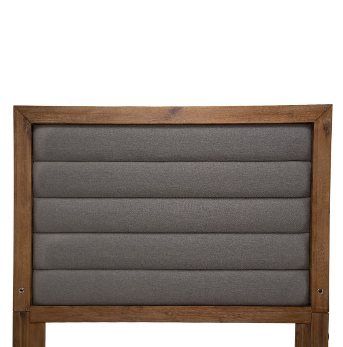 AICO Brooklyn Walk King Channel Tufted Panel Bed in Burnt Umber