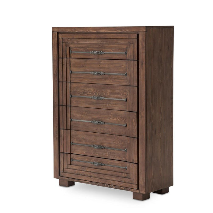 Aico Carrollton Drawer Chest in Rustic Ranch