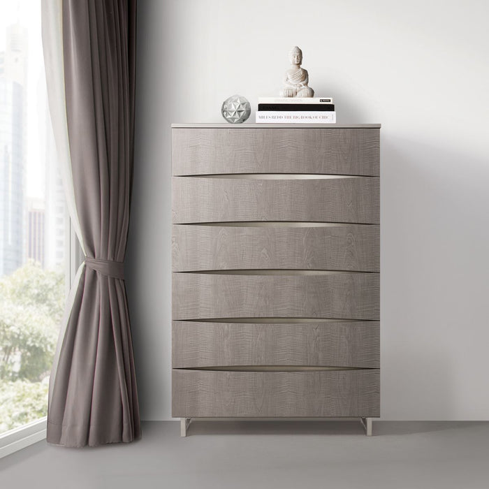 AICO Marin 6-Drawer Chest in Greige