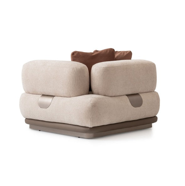 AICO Furniture Bristol Point Corner Unit in Saddle Brown