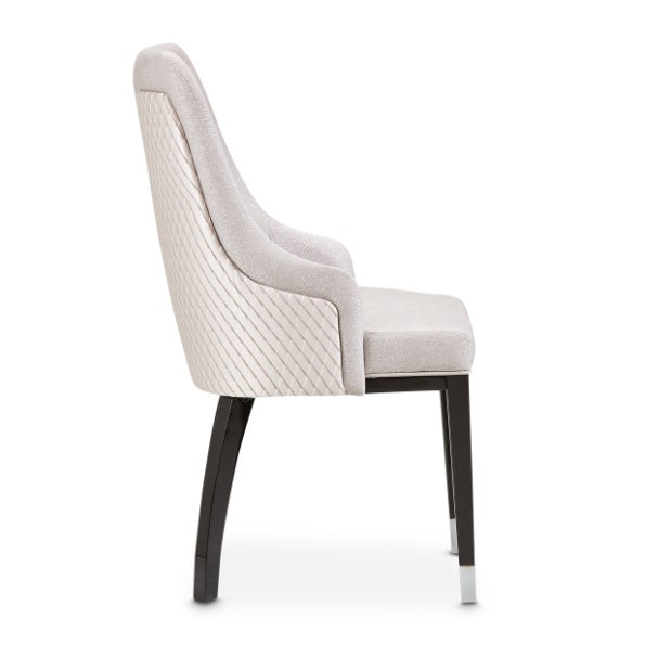 AICO Furniture Carmela Dining Arm Chair (Set of 2) in Glossy Charcoal Sand