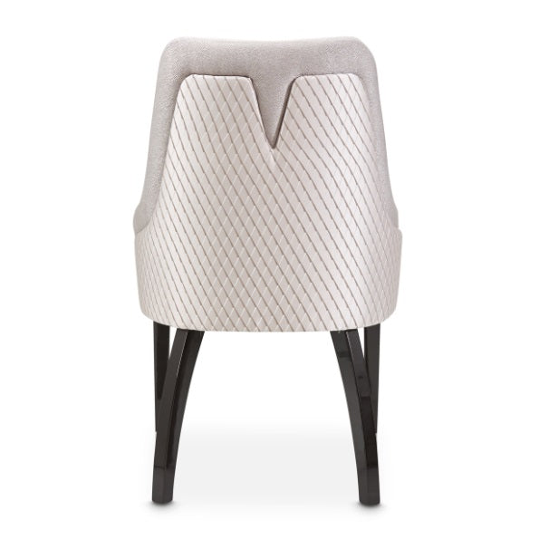 AICO Furniture Carmela Dining Arm Chair (Set of 2) in Glossy Charcoal Sand