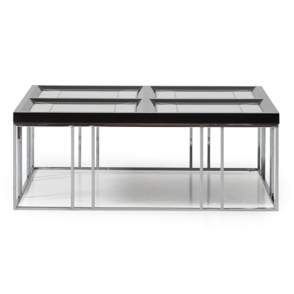 AICO Furniture Carmela Cocktail Table in Glossy Charcoal Sand