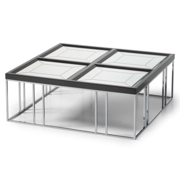 AICO Furniture Carmela Cocktail Table in Glossy Charcoal Sand image