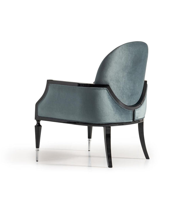 AICO La Francaise Accent Chair in Azure/Black