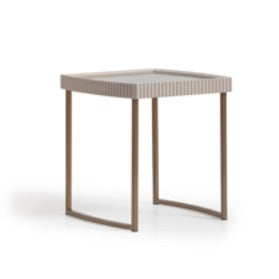 AICO Furniture Lisbon Side Table in Silken Cream Bronze image