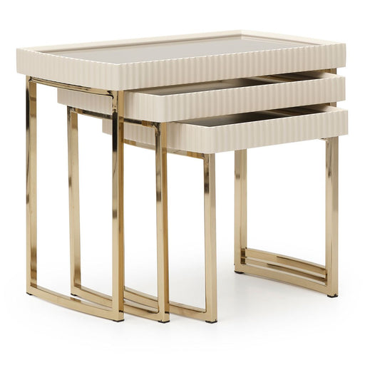 AICO Lisbon Nesting Tables in Silken Matte Cream image